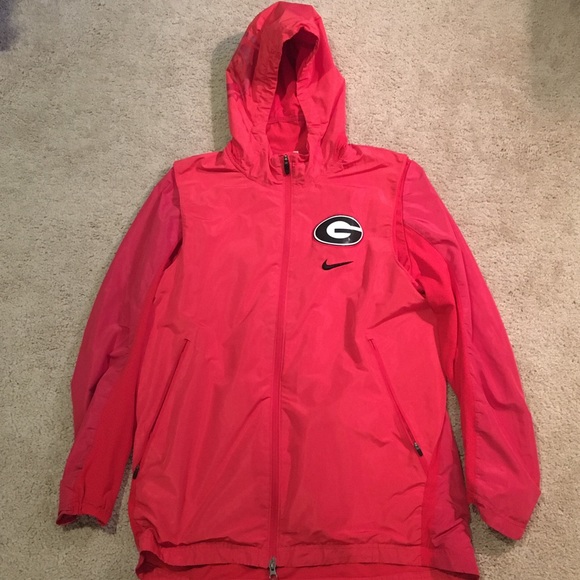 red nike rain jacket